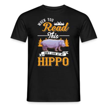 Hippo Lover Hippo Hippo Hippo - Men's T-Shirt - black - Front - AI Model Male 178 light (178cm)