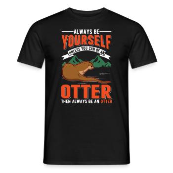Otter Fischotter Seeotter - Männer T-Shirt - Schwarz - Vorne - AI Model Male 178 light (178cm)