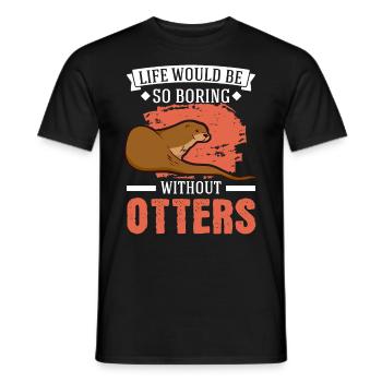 Otter Gift Otter Sea Otter - Men's T-Shirt - black - Front - AI Model Male 178 light (178cm)
