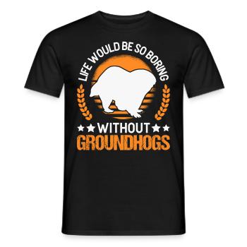 Murmeltier Groundhog Marmot Waldmurmeltier - Men's T-Shirt - black - Front - AI Model Male 178 light (178cm)
