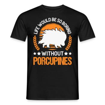 Porcupine Gift Porcupine - Men's T-Shirt - black - Front - AI Model Male 178 light (178cm)