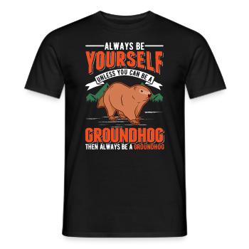 Murmeltier Groundhog Marmot Waldmurmeltier - Männer T-Shirt - Schwarz - Vorne - AI Model Male 178 light (178cm)