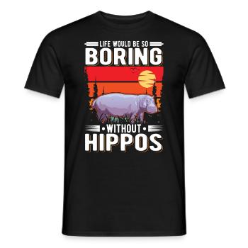 Hippo Gift Hippo Hippo Hippo - Men's T-Shirt - black - Front - AI Model Male 178 light (178cm)