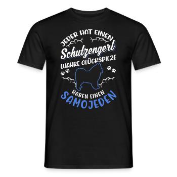 Samoyède Ange Gardien Chien de traîneau Samoyèdes - T-shirt homme - noir - Devant - AI Model Male 178 light (178cm)