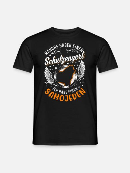 Samojede Schutzengel Schlittenhund Samojeden - Männer T-Shirt - Schwarz