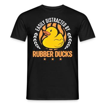 Facilement distrait par Rubber Ducks Rubber Duck - T-shirt homme - noir - Devant - AI Model Male 178 light (178cm)