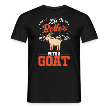 La vie est meilleure avec une chèvre Ziegenwirt Ziege - T-shirt homme - noir - Devant - AI Model Male 178 light (178cm)