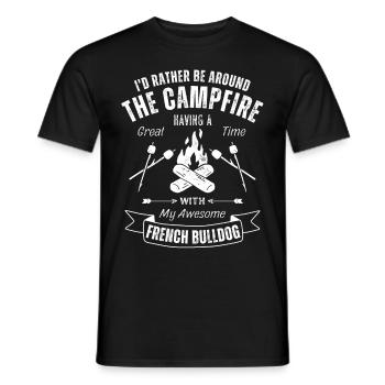 French Bulldog Outdoor Dog Hiking Camping - Men's T-Shirt - black - Front - AI Model Male 178 light (178cm)