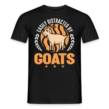 Facilement distrait par les chèvres Ziegenwirt Goat - T-shirt homme - noir - Devant - AI Model Male 178 light (178cm)