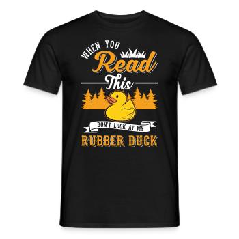 Canard en caoutchouc Cadeau Canard Grinçant Canard Bain Canard - T-shirt homme - noir - Devant - AI Model Male 178 light (178cm)