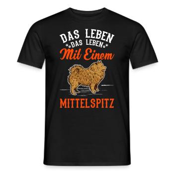 Das Leben ist besser mit einem Mittelspitz - Männer T-Shirt - Schwarz - Vorne - AI Model Male 178 light (178cm)