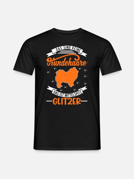 Mittelspitz Glitzer - Männer T-Shirt - Schwarz
