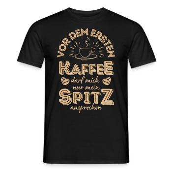 Spitz Kaffee Hund Cafe - Männer T-Shirt - Schwarz - Vorne - AI Model Male 178 light (178cm)