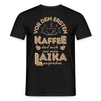 Laika Kaffee Hund Cafe - Männer T-Shirt - Schwarz - Vorne - AI Model Male 178 light (178cm)