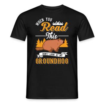 Murmeltier Groundhog Marmot Waldmurmeltier - Men's T-Shirt - black - Front - AI Model Male 178 light (178cm)
