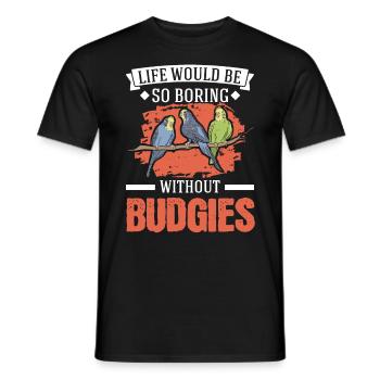 Budgie Gift Welli Cockatiel - Men's T-Shirt - black - Front - AI Model Male 178 light (178cm)