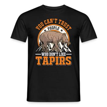 Tapir Tapir occidental Tapirdae Tapir - T-shirt homme - noir - Devant - AI Model Male 178 light (178cm)