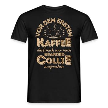 Bearded Collie Kaffee Hund Cafe - Männer T-Shirt - Schwarz - Vorne - AI Model Male 178 light (178cm)