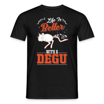 La vie est meilleure avec un Degu - T-shirt homme - noir - Devant - AI Model Male 178 light (178cm)
