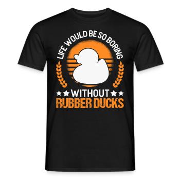 Canard en caoutchouc Cadeau Canard Grinçant Canard Bain Canard - T-shirt homme - noir - Devant - AI Model Male 178 light (178cm)