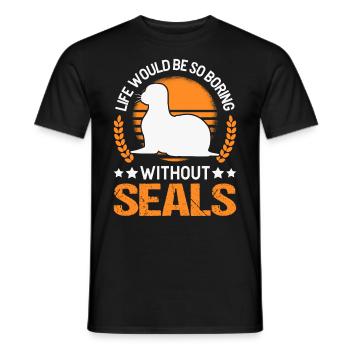 Seal Gift Sea Lion Seal - Men's T-Shirt - black - Front - AI Model Male 178 light (178cm)