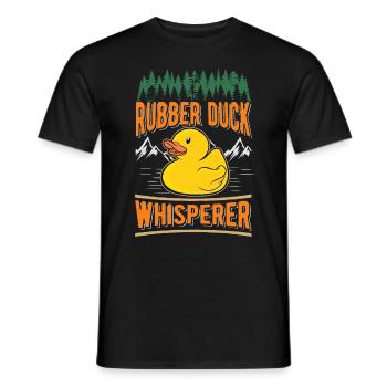 Canard en caoutchouc Whisperer Canard grinçant Canard baignant Canard - T-shirt homme - noir - Devant - AI Model Male 178 light (178cm)