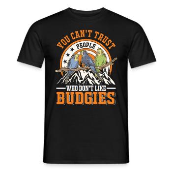 Budgie Gift Welli Cockatiel - Men's T-Shirt - black - Front - AI Model Male 178 light (178cm)