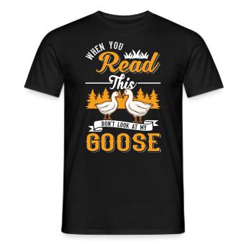Geese Gift Goose lovers Goose breeders - Men's T-Shirt - black - Front - AI Model Male 178 light (178cm)