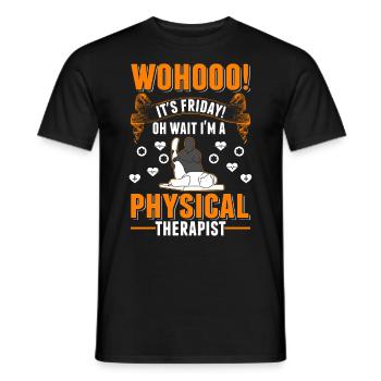 Physiotherapist Friday Physiotherapy Physio - Men's T-Shirt - black - Front - AI Model Male 178 light (178cm)