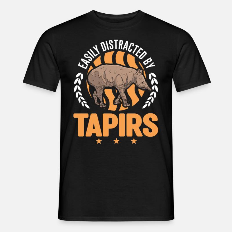 Easily distracted by Tapirs - Männer T-Shirt - Schwarz