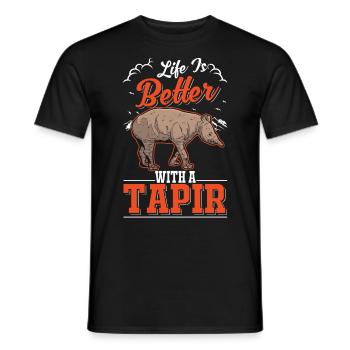 Life is better with a Tapir - Männer T-Shirt - Schwarz - Vorne - AI Model Male 178 light (178cm)