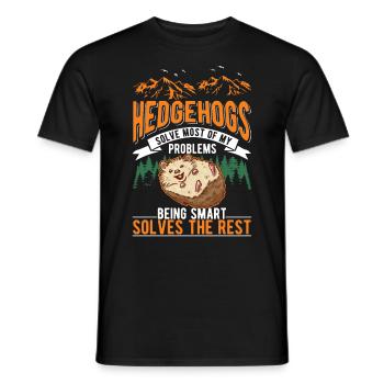 Hedgehog Gift Goose Gel - Men's T-Shirt - black - Front - AI Model Male 178 light (178cm)
