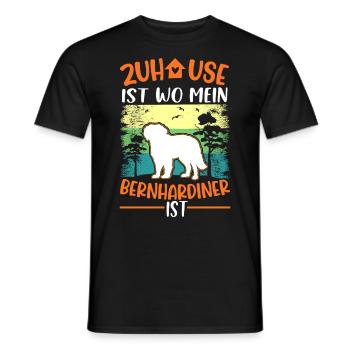Zuhause ist wo mein Bernhardiner ist - Männer T-Shirt - Schwarz - Vorne - AI Model Male 178 light (178cm)