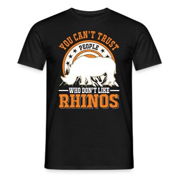Rhinocéros Cadeau Rhinocéros - T-shirt homme - noir - Devant - AI Model Male 178 light (178cm)