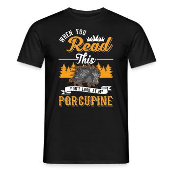 Porcupine lover Porcupine - Men's T-Shirt - black - Front - AI Model Male 178 light (178cm)