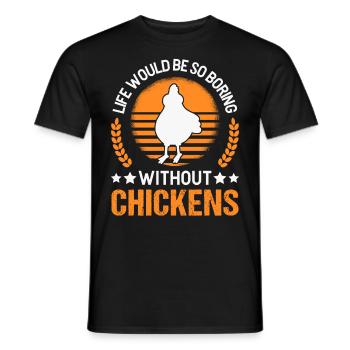 Chicken Chicken Breeding Chicken Farmer - Men's T-Shirt - black - Front - AI Model Male 178 light (178cm)