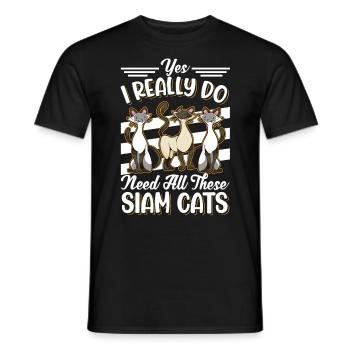 Siamkatze Siamesische Katze Siam Cat - Männer T-Shirt - Schwarz - Vorne - AI Model Male 178 light (178cm)