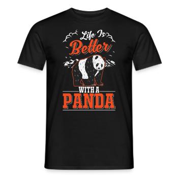 Life is better with a Panda - Men's T-Shirt - black - Front - AI Model Male 178 light (178cm)