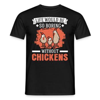 Chicken Chicken Breeding Chicken Farmer - Men's T-Shirt - black - Front - AI Model Male 178 light (178cm)
