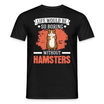 Hamster Owner Golden Hamster Hamster - Men's T-Shirt - black - Front - AI Model Male 178 light (178cm)