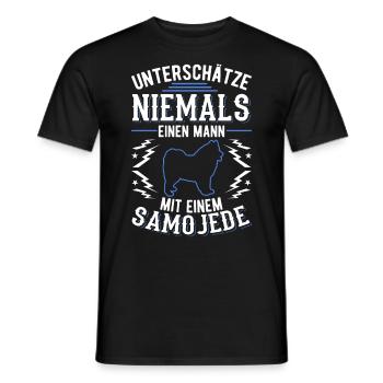 Samojede Mann Schlittenhund Samojeden - Männer T-Shirt - Schwarz - Vorne - AI Model Male 178 light (178cm)