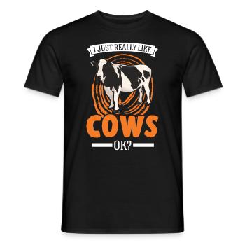 J’aime vraiment Cows Cattle Breeder Cow - T-shirt homme - noir - Devant - AI Model Male 178 light (178cm)