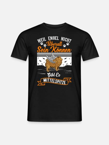Mittelspitz Engel - Männer T-Shirt - Schwarz