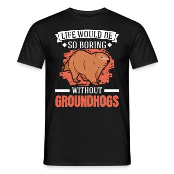 Murmeltier Groundhog Marmot Waldmurmeltier - Men's T-Shirt - black - Front - AI Model Male 178 light (178cm)
