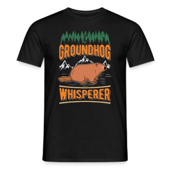 Marmot Whisperer Groudhog Forest Marmot - Men's T-Shirt - black - Front - AI Model Male 178 light (178cm)