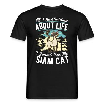 Siamese Cat Siamese Cat Siamese Cat - Men's T-Shirt - black - Front - AI Model Male 178 light (178cm)