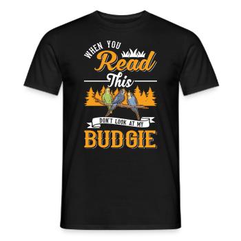 Budgie Gift Welli Cockatiel - Men's T-Shirt - black - Front - AI Model Male 178 light (178cm)
