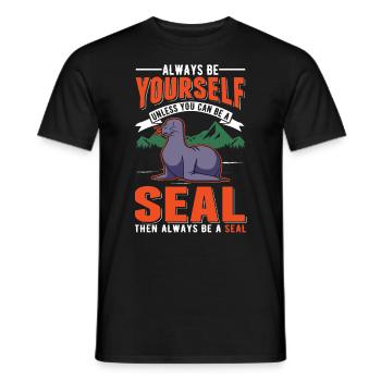 Seal Gift Sea Lion Seal - Men's T-Shirt - black - Front - AI Model Male 178 light (178cm)