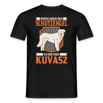 Kuvasz Schutzengel - Männer T-Shirt - Schwarz - Vorne - AI Model Male 178 light (178cm)