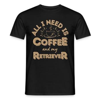 Retriever Coffee Dog Café - T-shirt homme - noir - Devant - AI Model Male 178 light (178cm)